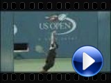 Federer returns a 140 mph Roddick serve